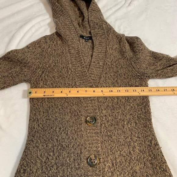 Express v-neck long sleeve button close wool blend cardigan sweater - Picture 9 of 10